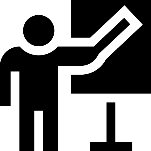 Teach professions and jobs whiteboard presentation icon