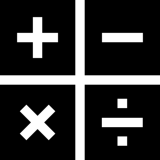 Maths symbol subtraction multiplication icon