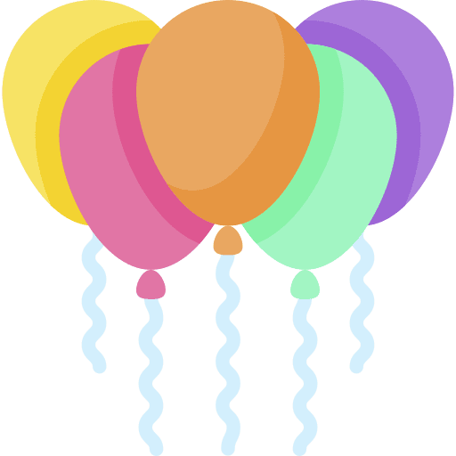 Balloons decoration birthday and party entertainment icon