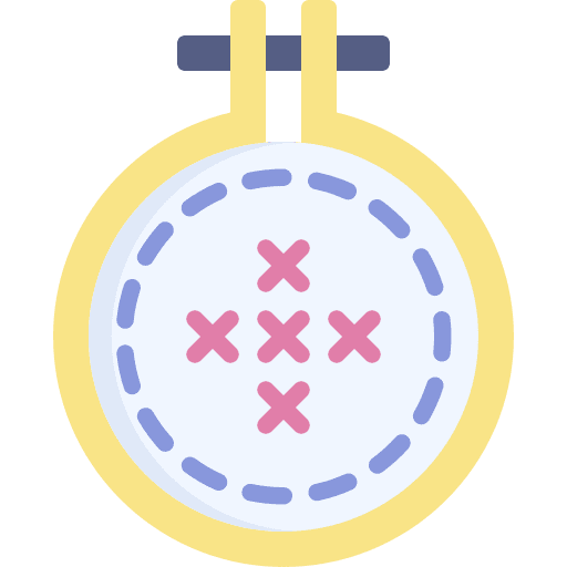 Cross stitch sew handcraft hobbies and free time icon