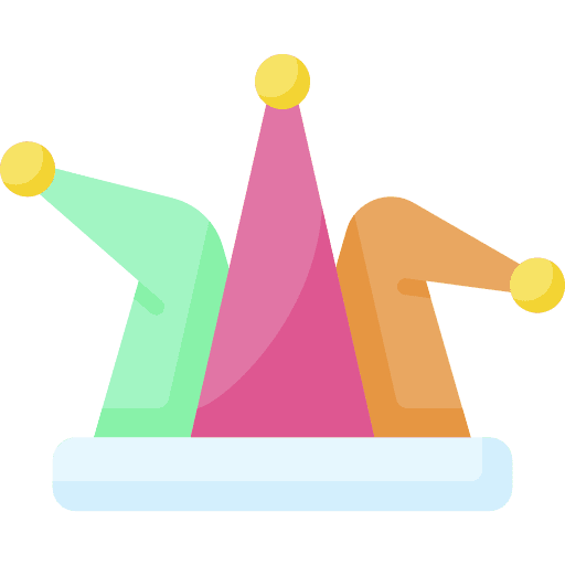 Clown hat carnival fool jester hat icon