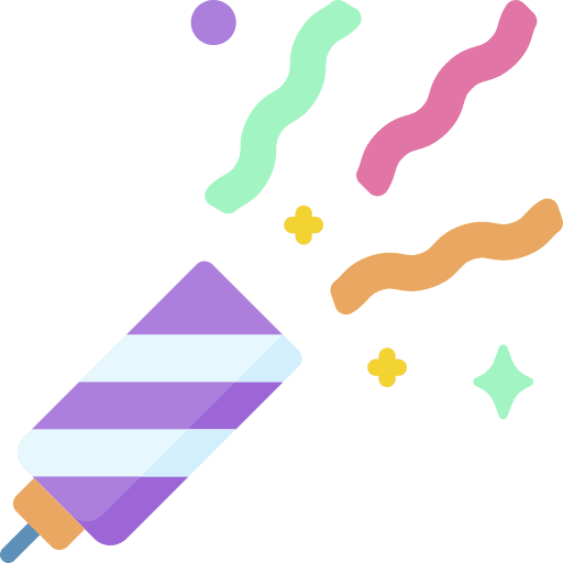 Confetti birthday and party fun cannon icon