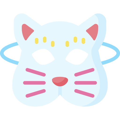 Cat mask birthday and party carnival costume icon