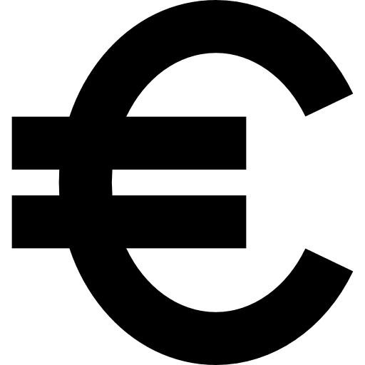 Euro currency symbol shapes money europe icon