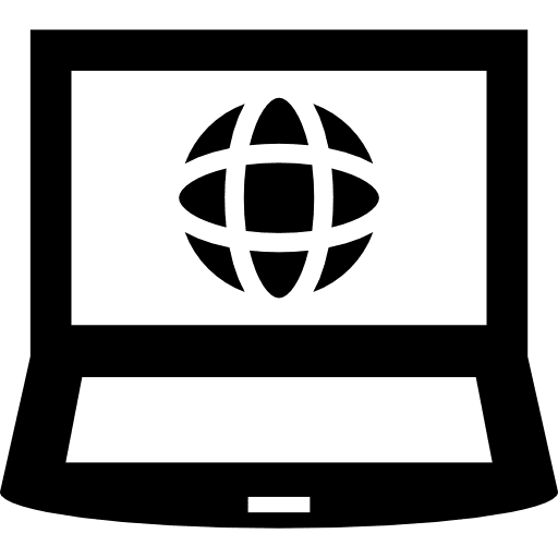 Laptop with globe earth globe technology planet earth icon