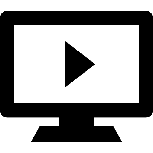 Play video on screen play button play video tv monitor icon