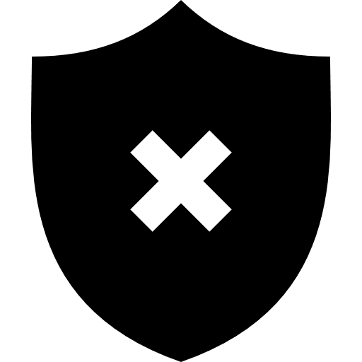 Security off cancel technology shields icon