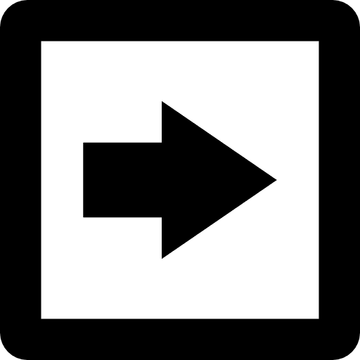 Right arrow box square directional sign right arrow icon