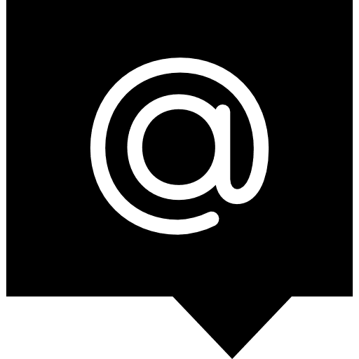 Addres message speech bubble note arroba icon