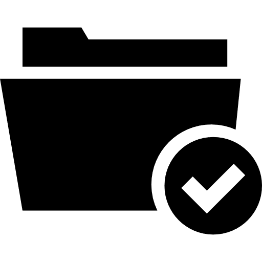 Checked folder container marked interface icon
