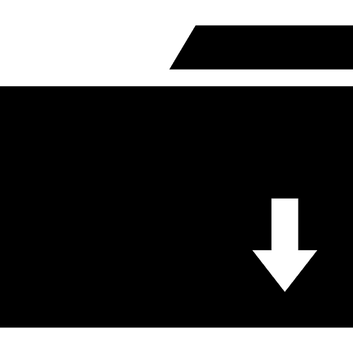 Download to folder downloading downloads down arrow icon