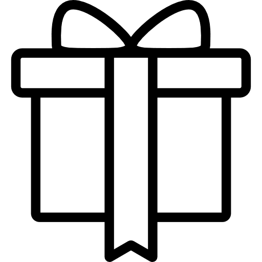 Giftbox with long ribbon christmas present presents present icon