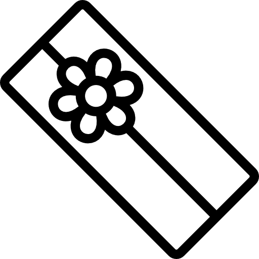 Rectangular giftbox with flower present christmas present flowers icon