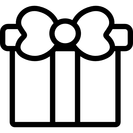 Giftbox with big ribbon present giftboxes christmas present icon