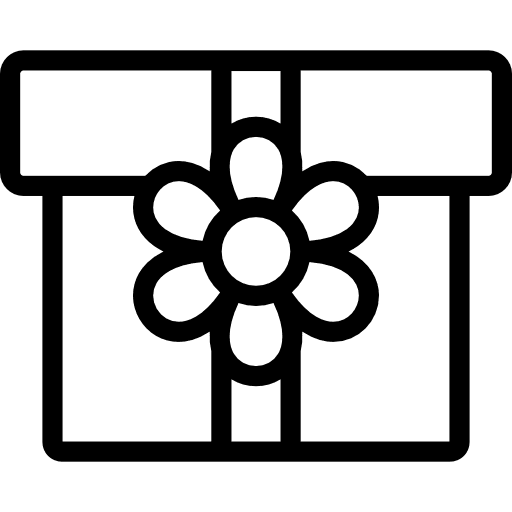 Giftbox with flower giftboxes present birthday icon