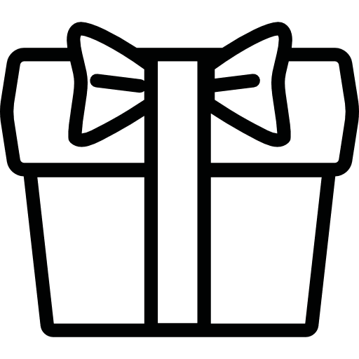 Giftbox with ribbon on top present christmas present gift icon