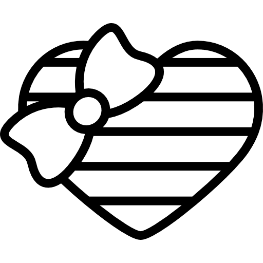 Heart shapped gifbox with ribbon present loving lace icon