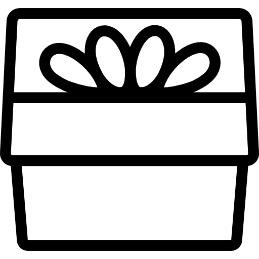 Big giftbox with bun christmas present ribbon present icon