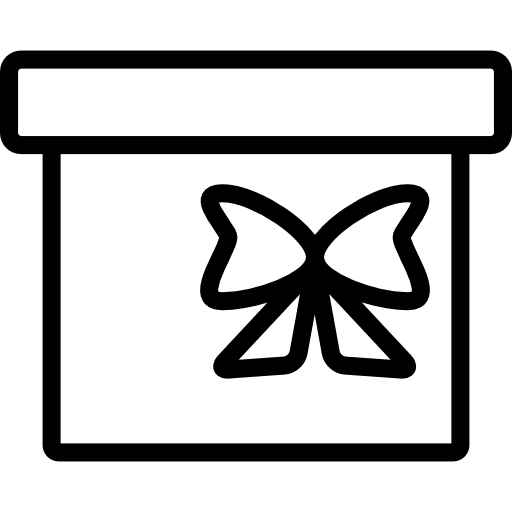 Big giftbox with lateral lace present gift giftboxes icon