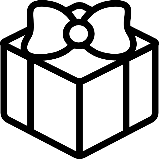 Square giftbox with big ribbon present christmas present lace icon