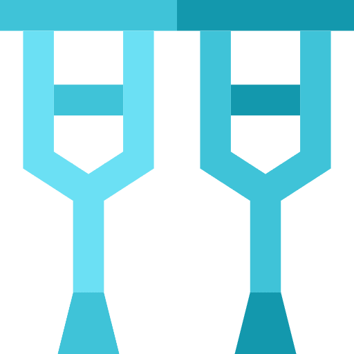 Crutches health injury medical icon