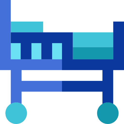 Bed hospital medical health clinic icon