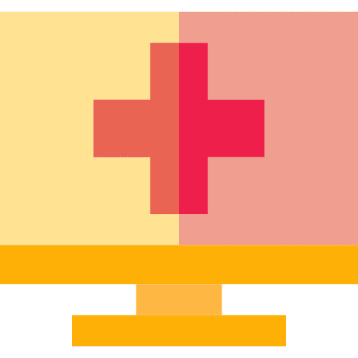 Computer screen monitor medical icon