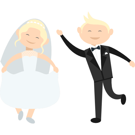 Wedding couple groom romantic bride icon