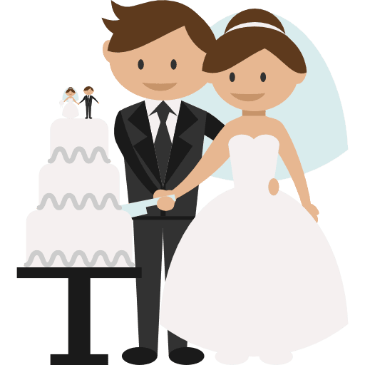 Wedding couple people groom bride icon