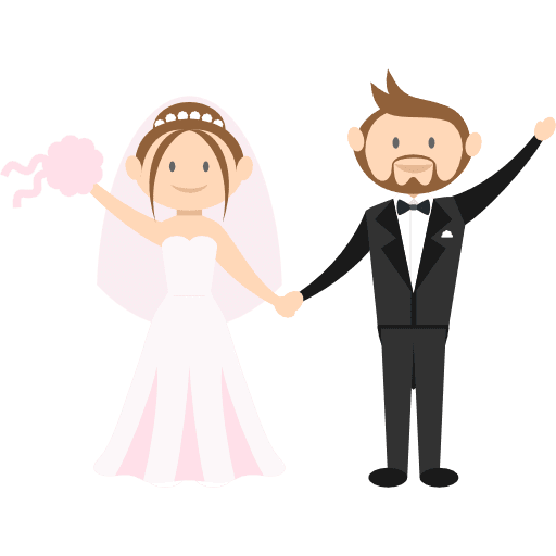 Wedding couple people romantic groom icon
