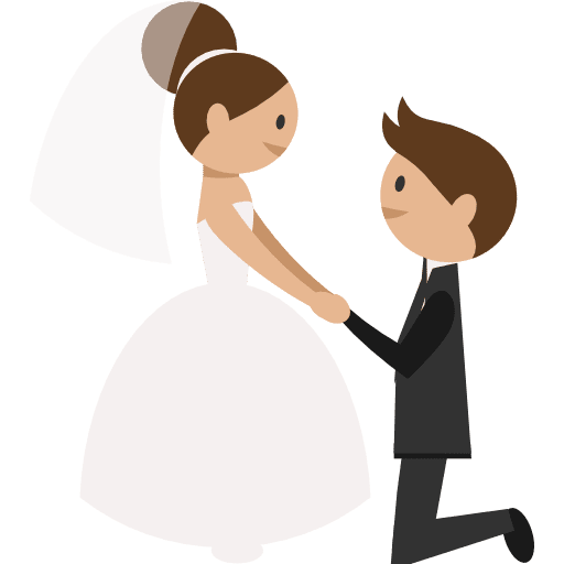 Wedding couple romantic groom people icon
