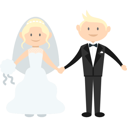 Wedding couple bride romantic groom icon
