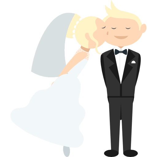 Wedding couple bride romantic groom icon