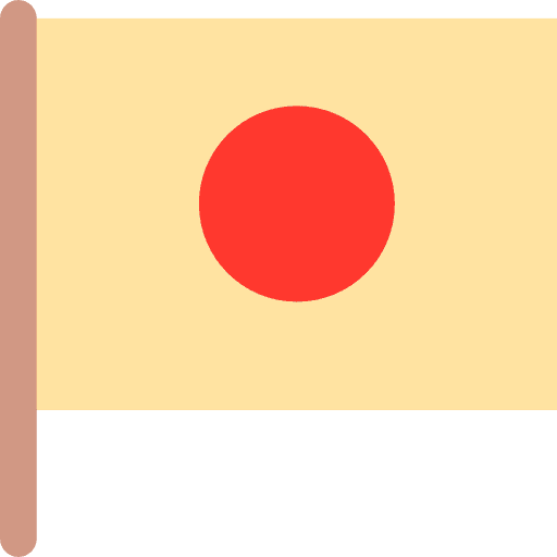 Japan country maps and flags rising sun icon