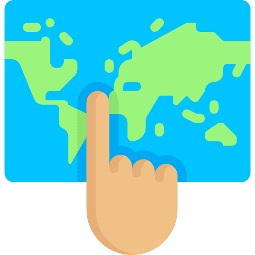 Geography location orientation maps and location icon