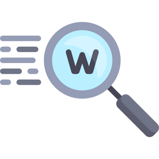 Search words seo and web search icon
