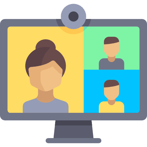 Video call screen webcam communication icon