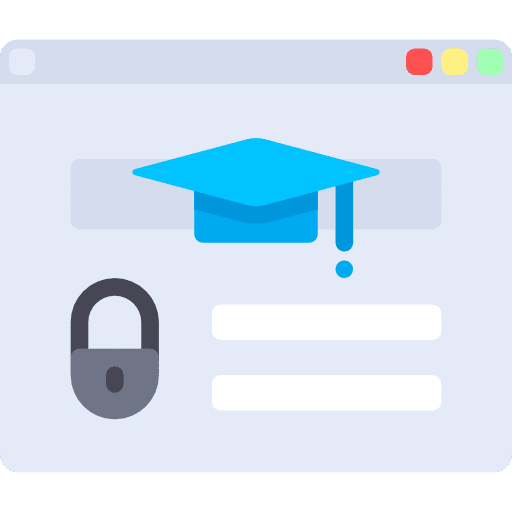 Login password mortarboard browser icon