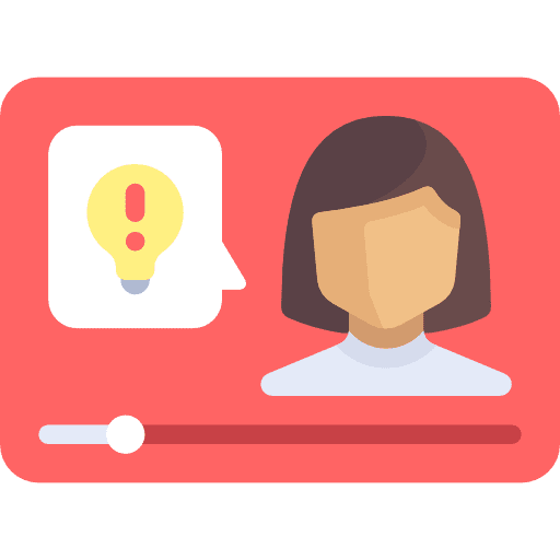 Video player video player man educator icon