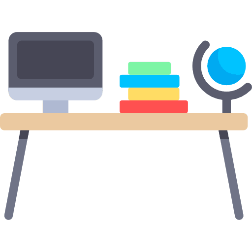 Desktop desk computer study icon