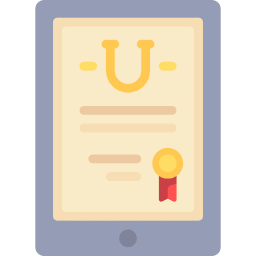 Certificate degree tablet diploma icon