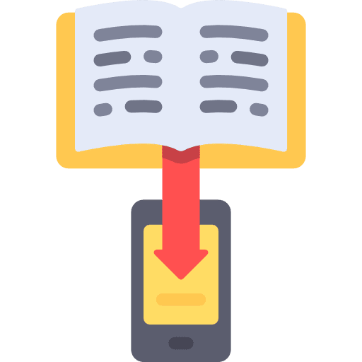Ebook reading ebook smartphone icon