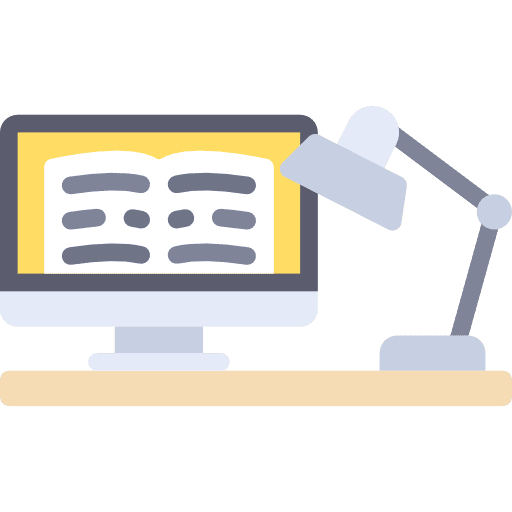 Desk education desk desk lamp icon
