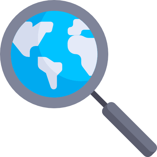 Search detective magnifying glass tools and utensils icon
