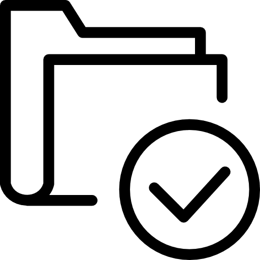 Folder data storage checked folder icon