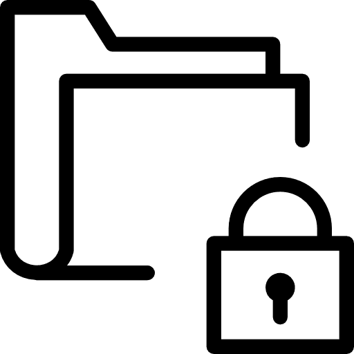 Folder file storage padlock folder icon