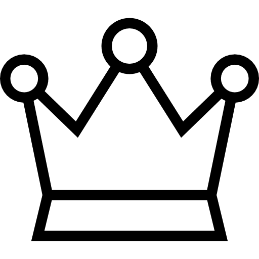 Crown king royalty chess piece icon