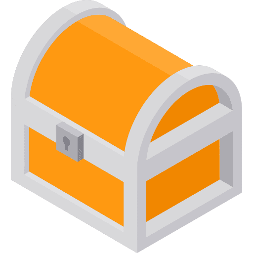 Chest money gold pirate icon