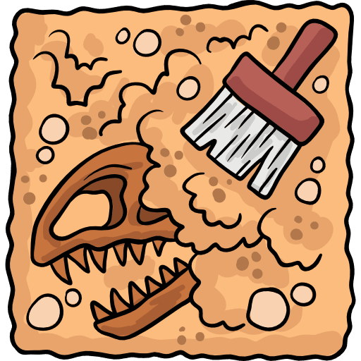 Fossil exhibition animals dinosaur icon