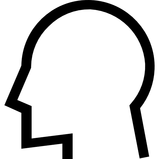 Head outline side view people icon